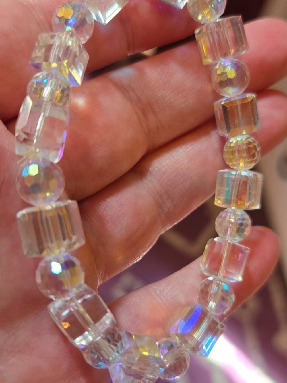Crystal AB Bracelet  7 in.